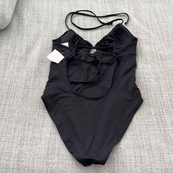 Becca Swimsuit Womens Small Black Color Code One Piece Halter Neck - Picture 4 of 7